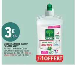 E.Leclerc L'ARBRE VERT Liquide vaisselle mains offre