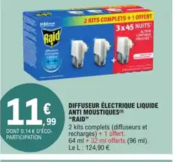 E.Leclerc RAID Diffuseur électrique liquide anti moustiques offre