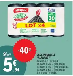 E.Leclerc ALFAPAC Sacs poubelle offre