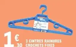 E.Leclerc 3 cintres rainures 30 crochets fixes offre
