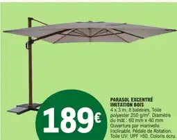 E.Leclerc Parasol excentré imitation bois offre