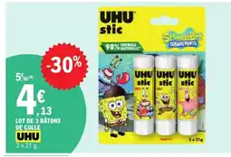 E.Leclerc UHU Lot de 3 bâtons de colle offre