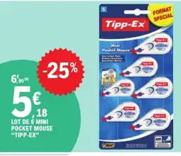 E.Leclerc TIPP-EX Lot de 6 mini pocket mouse offre