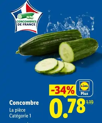 Lidl Concombre offre