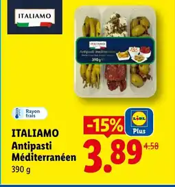 Lidl ITALIAMO Antipasti Méditerranéen offre