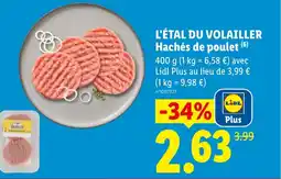 Lidl L'ÉTAL DU VOLAILLER Hachés de poulet offre