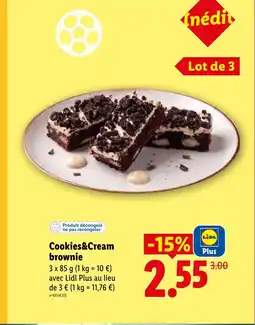 Lidl Cookies&Cream brownie offre