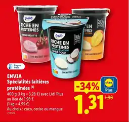 Lidl ENVIA Spécialités laitières protéinées offre
