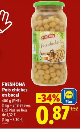Lidl FRESHONA Pois chiches en bocal offre