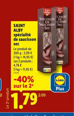 Lidl SAINT ALBY spécialité de saucisson sec offre