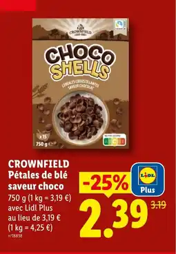 Lidl CROWNFIELD Pétales de blé saveur choco offre