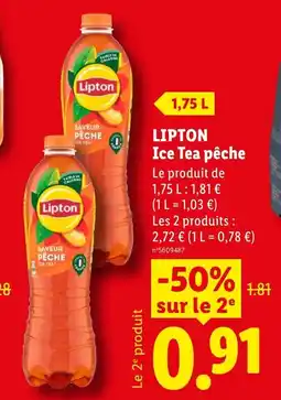 Lidl LIPTON Ice Tea pêche offre