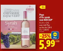 Lidl Pays d'Oc syrah rosé BIB IGP offre