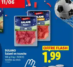 Lidl DULANO Salami en tranche offre