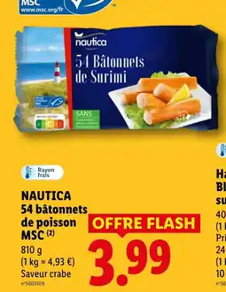 Lidl NAUTICA 54 bâtonnets de poisson MSC offre