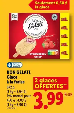 Lidl BON GELATI Glace à la fraise offre