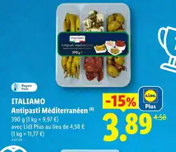 Lidl ITALIAMO Antipasti Méditerranéen offre