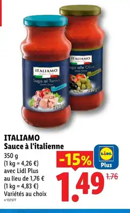 Lidl ITALIAMO Sauce à l'italienne offre
