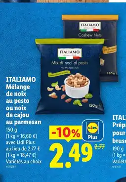 Lidl ITALIAMO Mélange de noix au pesto ou noix de cajou au parmesan offre