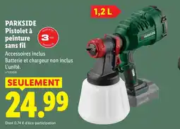 Lidl PARKSIDE Pistolet à peinture sans fil offre