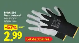 Lidl PARKSIDE Gants de travail offre