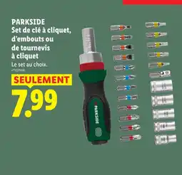 Lidl PARKSIDE Set de clé à cliquet, d'embouts ou de tournevis à cliquet offre