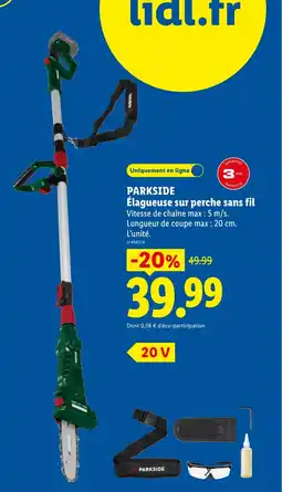 Lidl PARKSIDE Élagueuse sur perche sans fil offre