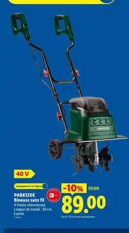 Lidl PARKSIDE Bineuse sans fil offre