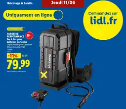 Lidl PARKSIDE PERFORMANCE Sac à dos pour batteries portables offre
