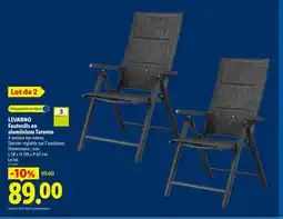 Lidl LIVARNO Fauteuils en aluminium Toronto offre