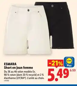Lidl ESMARA Short en jean femme offre