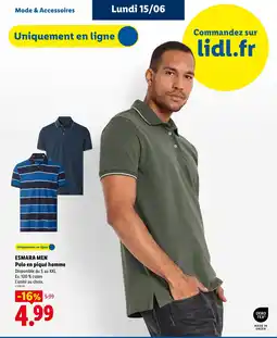 Lidl ESMARA MEN Polo en piqué homme offre