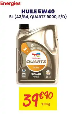 Carter-Cash TOTAL ENERGIES Huile 5w40 offre