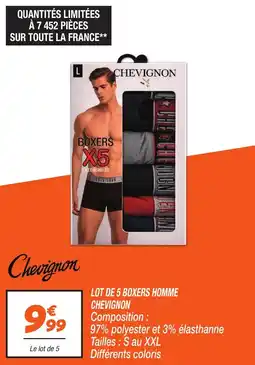 Netto CHEVIGNON Lot de 5 boxers homme offre