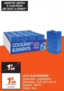 Netto Lot de 2 blocs réfrigérant offre