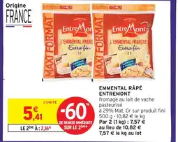 Intermarché Entremont emmental râpé offre