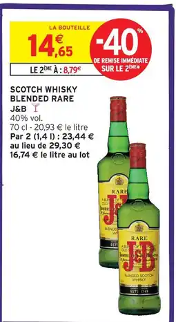Intermarché J&b scotch whisky blended rare offre