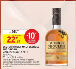 Intermarché Monkey shoulder scotch whisky malt blended the original offre
