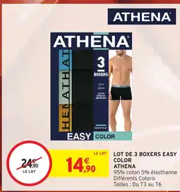 Intermarché Athena lot de 3 boxers easy color offre
