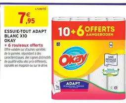 Intermarché Okay essuie-tout adapt blanc x10 offre