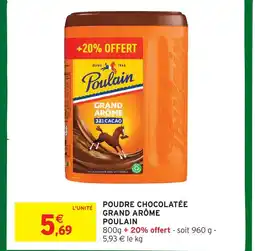 Intermarché Poulain poudre chocolatée grand arôme offre