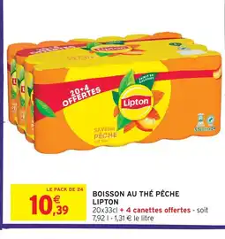 Intermarché Lipton boisson au thé pêche offre