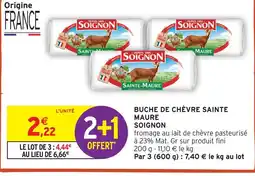 Intermarché Soignon buche de chèvre sainte maure offre