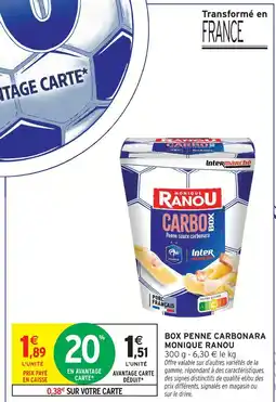 Intermarché Monique ranou box penne carbonara offre