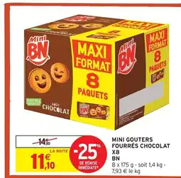 Intermarché Bn mini goûters fourrés chocolat x8 offre