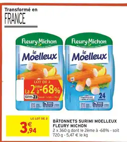 Intermarché Fleury michon bâtonnets surimi moelleux offre