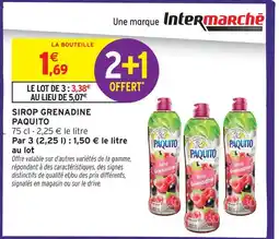 Intermarché Paquito sirop grenadine offre
