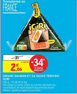 Intermarché Igiri onigiri saumon et sa sauce teriyaki offre