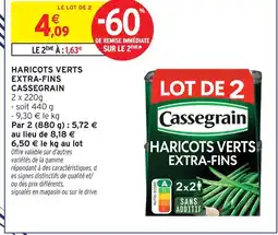 Intermarché Cassegrain haricots verts extra-fins offre