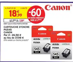 Intermarché Canon cartouche d'encre pg545 offre